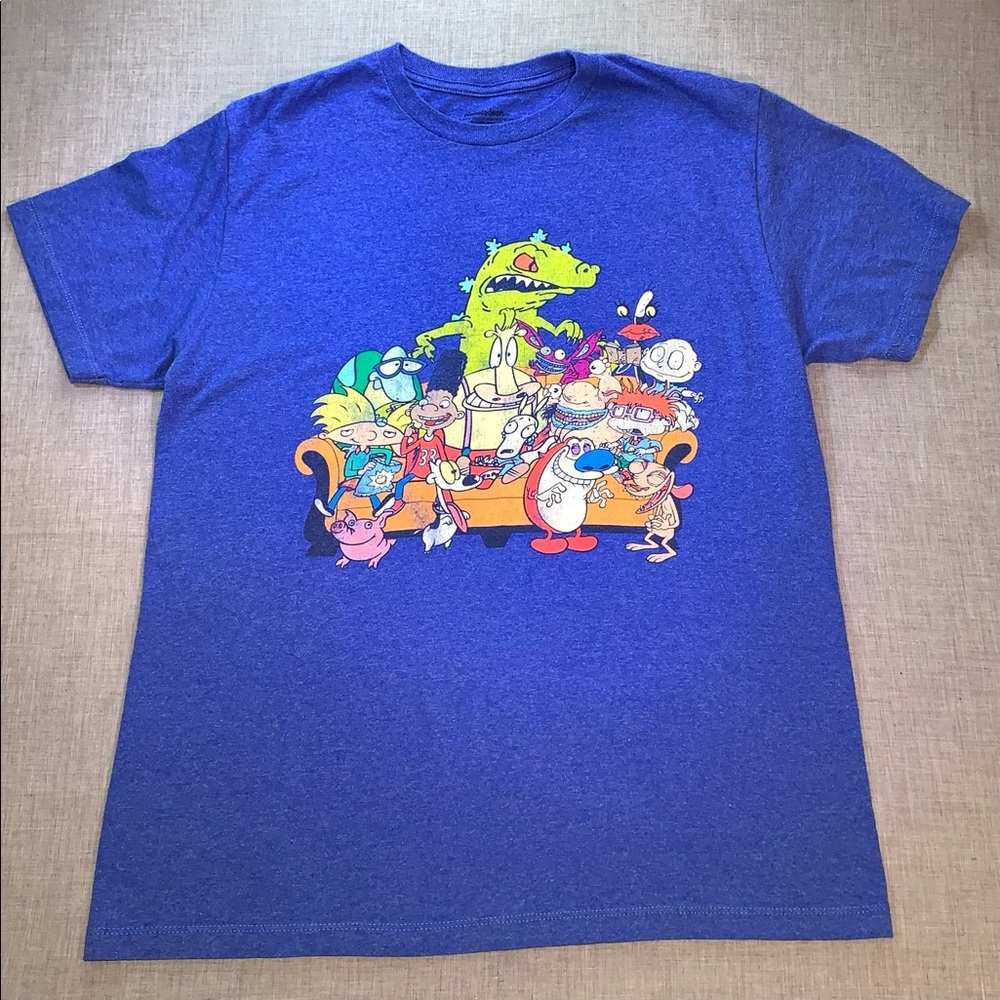 Nickelodeon Vintage Rugrats Doug Real Monsters Ren Stimpy Size Medium Blue